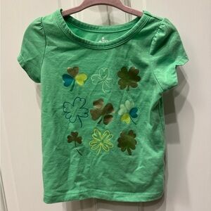 Circo 2T Girls Green St Patrick’s Day Shamrock Short Sleeve Top Blouse